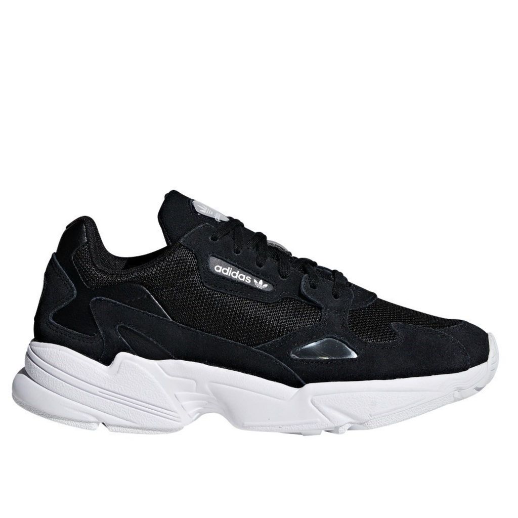 Adidas Damen Sneaker Turnschuhe Falcon, Größe:UK 3.5, Farbe:Schwarz, Herstellerfarbe:black,white