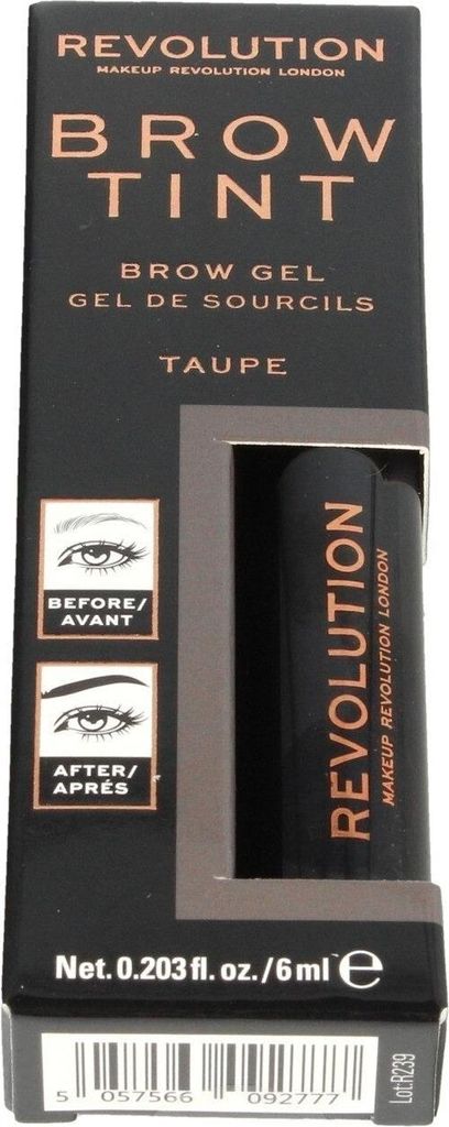 Makeup Revolution, Brow Tint, Eyebrow Gel, Taupe, 6 ml