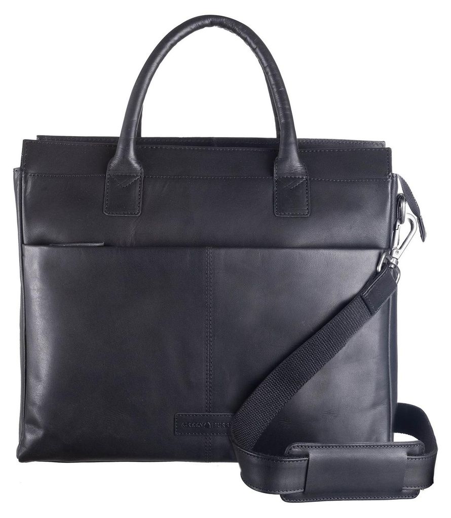 GREENBURRY Leder Businesstasche Laptoptasche mit Laptopfach Fiorentina Business Bag Black schwarz