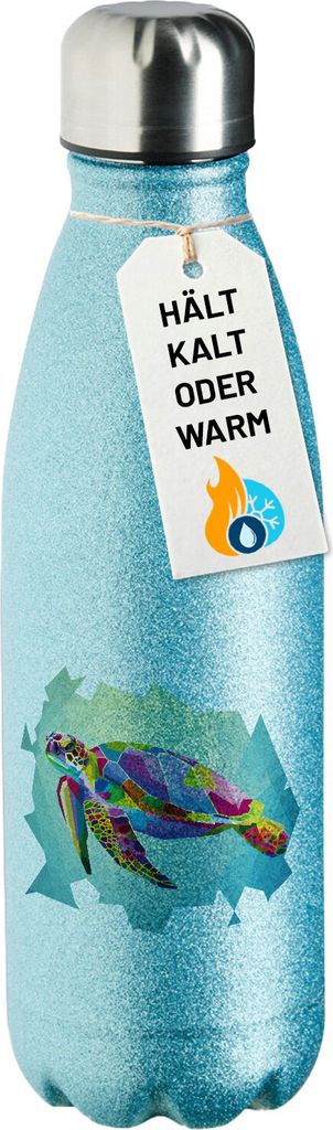 Huuraa Trinkflasche Wasserschildkröte Colorful 500ml Blue Edelstahl Wasserflasche Trinkflasche Geschenkidee