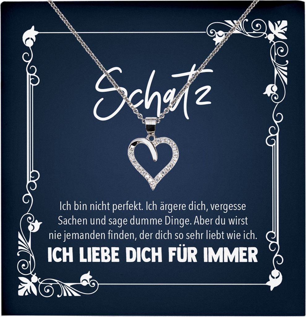 22Feels Echt Silber Halskette - Schatz Geschenk Frauen Schmuck Set Hochzeitstag Ehefrau Romantisch Valentinstag für Sie Freundin Jahrestag - Herz ...