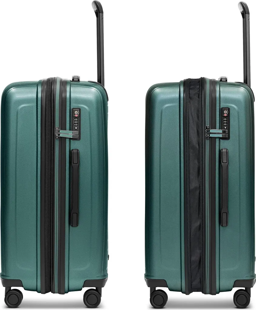 Valise trolley REDOLZ 66cm en polycarbonate vert métallisé durable