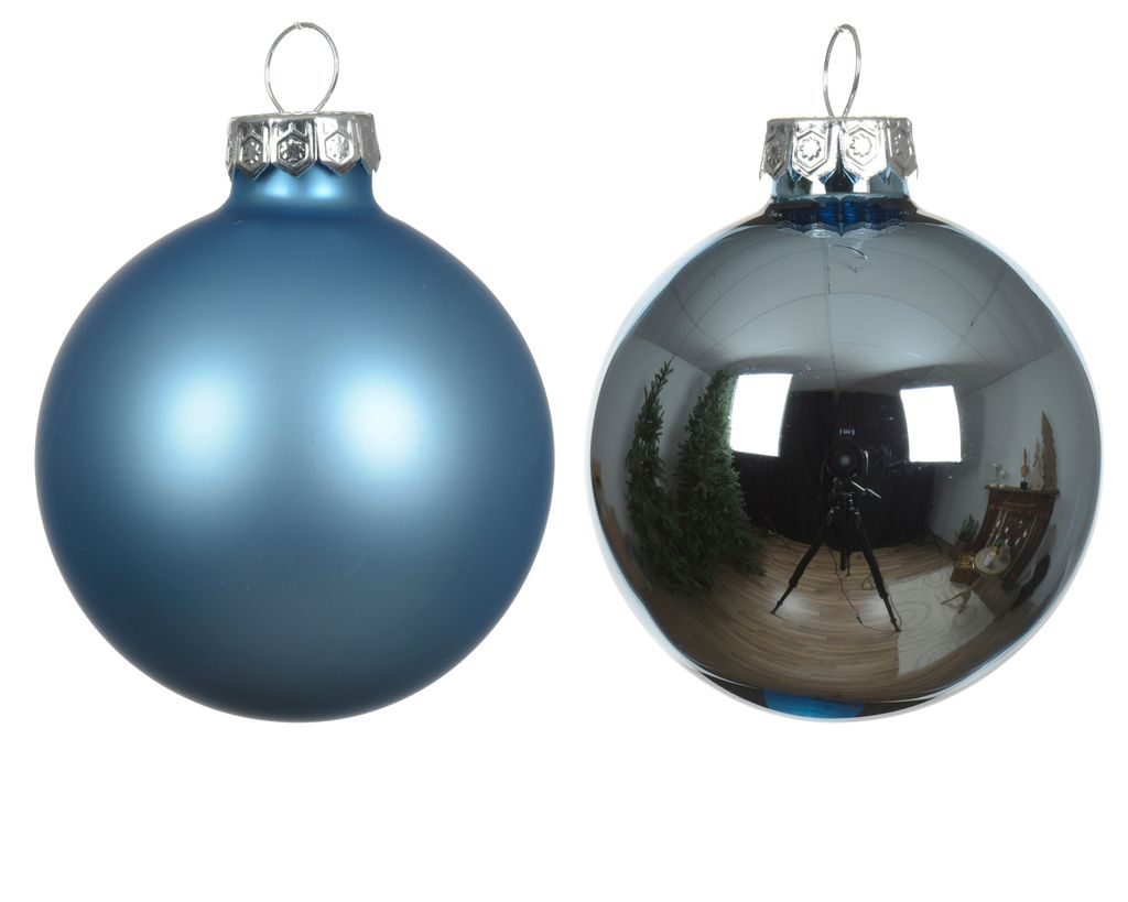 Weihnachtskugeln Glas 6cm x 10 Stück - Eisblau Produktbild 2