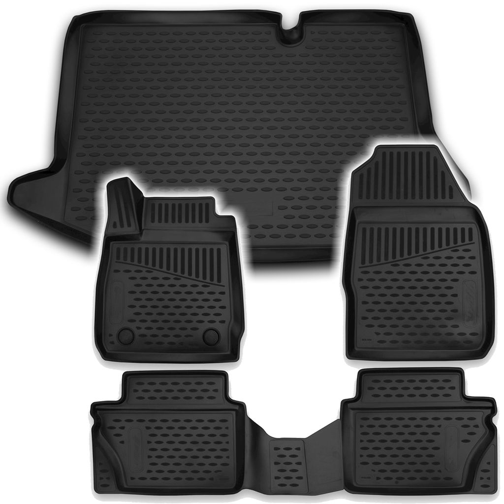 Gummi Kofferraumwanne + Fußmatten Set für Ford Fiesta MK7, Bj. 4/2011-2015