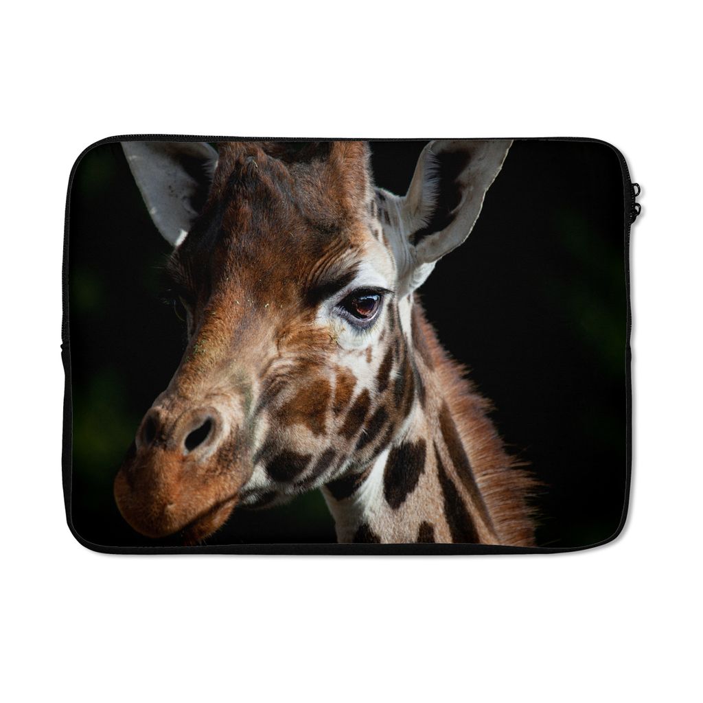 MuchoWow Laptop Hülle 14 ZollGiraffe - Leicht - Schwarz Laptoptasche - Laptoptasche - Stoßsicher - Schutzhaube