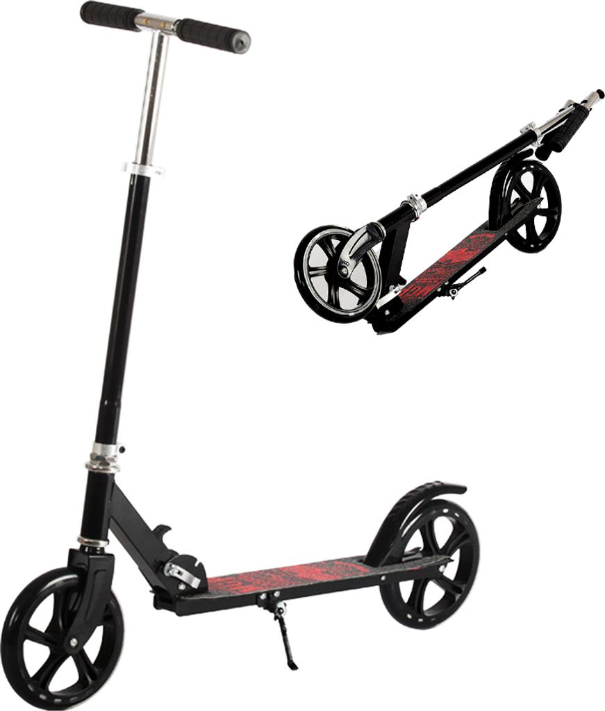 Cityroller, mit Federung, mit Schutzblechen, klappbar, undhöhenverstellbar, Tretroller für Kinder und Jugendliches, belastbar bis 100 kg