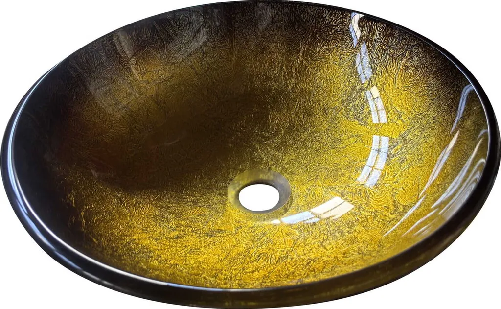 Lavabo Bagno Oro 42x42 Domotechnika Penia - Vetro Resistente e Top