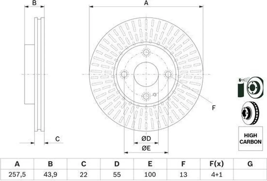 Disque de frein rechange Mazda 2 et MX-5 IV - Qualité Bosch 0986479E56
