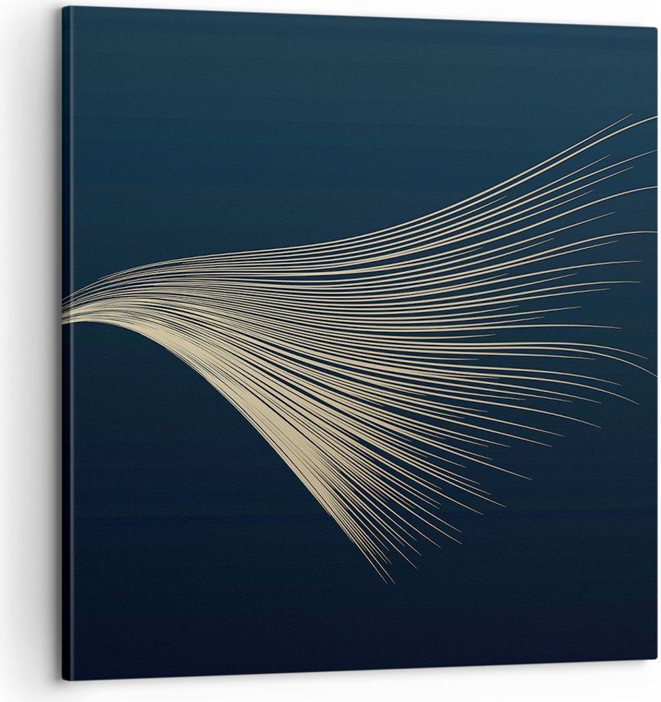 Bild auf Leinwand - Leinwandbild - Einteilig - Golden Borsten Abstraktion - 60x60cm - Wand Bild - Wanddeko - Wandbilder - Leinwanddruck - Bilder - ...