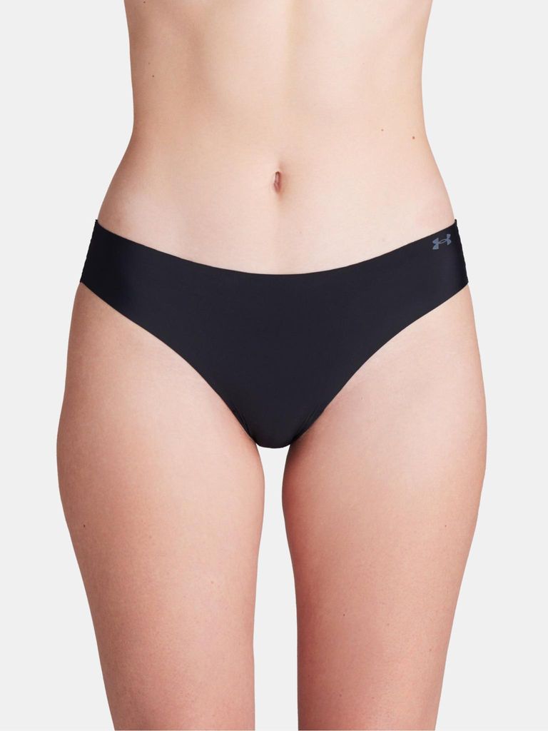 UNDER ARMOUR Damen Bikini-Slip, 3er Pack - Pure Stretch No Show Bikini, elastisch, einfarbig Schwarz M