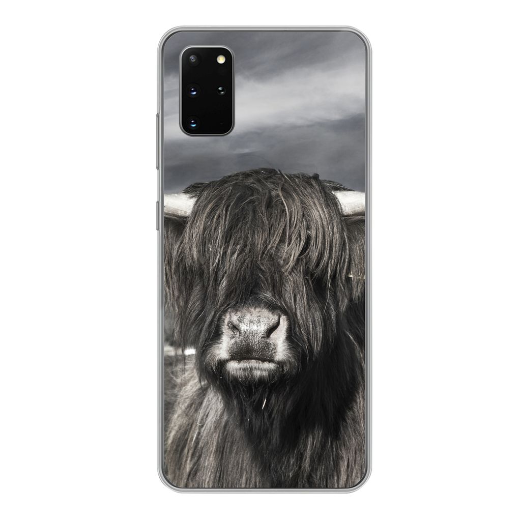 MuchoWow Handyhülle Schutzhülle Hülle für Samsung Galaxy S20 Plus Schottischer Highlander - Tiere - Hörner Silikon Softcase Handy Hülle - H...