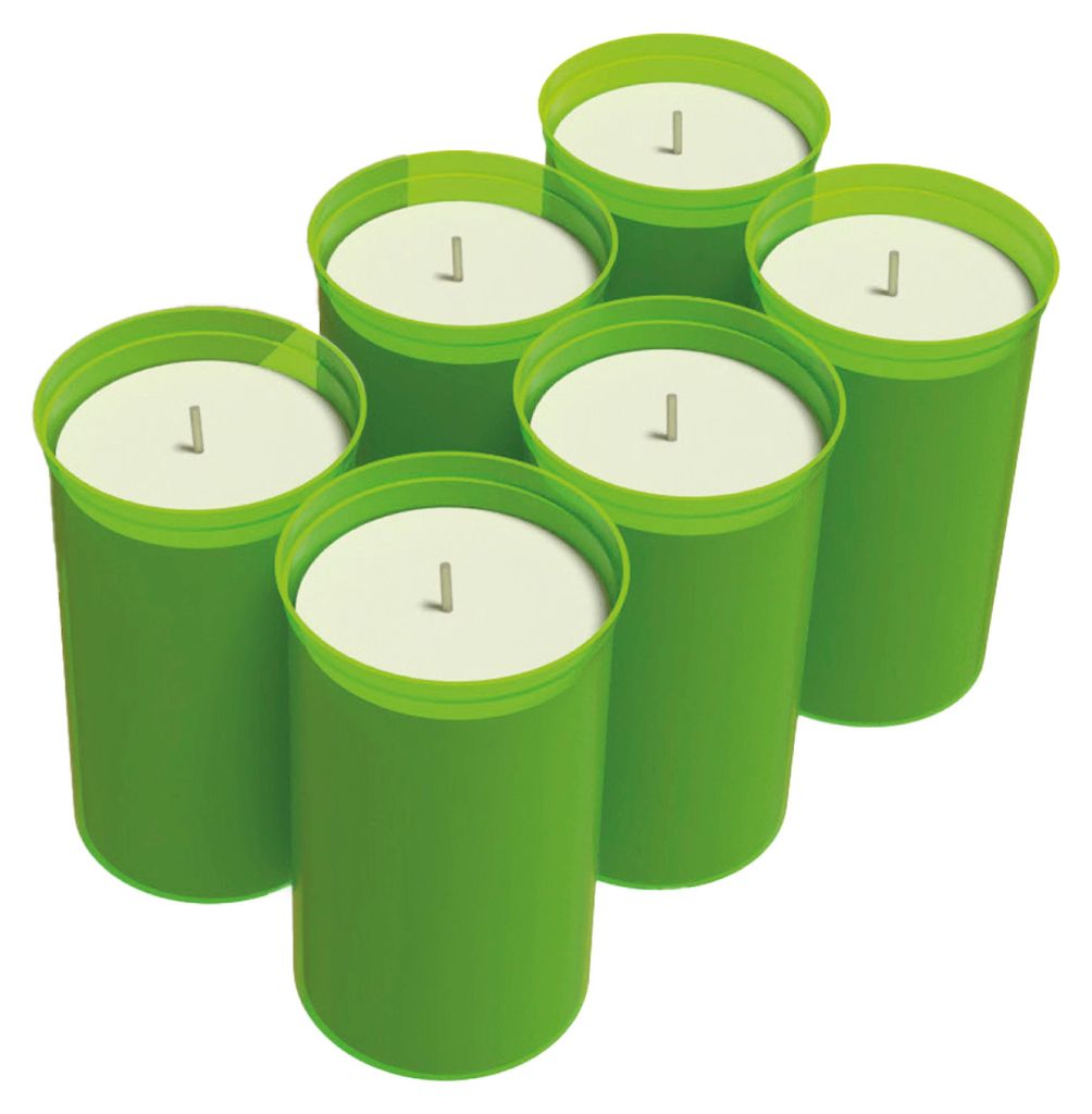 BioGreen 6er-Set ökologische Kerzen aus REWAX-Biomasse für Produktbild 