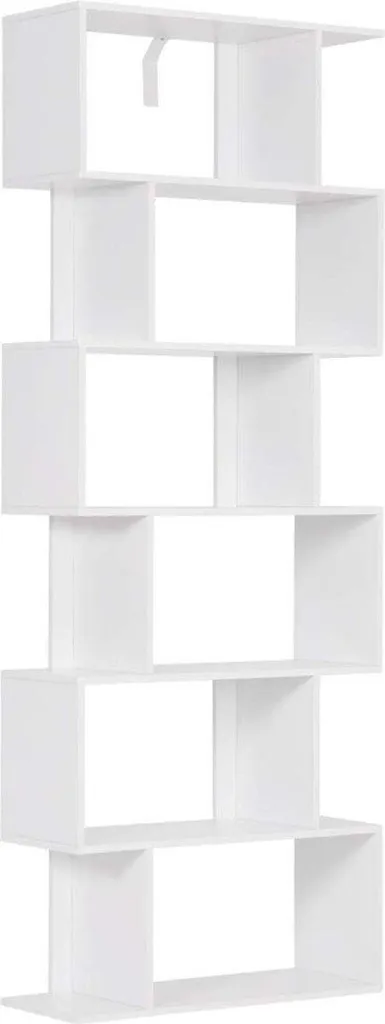 Bibliothèque étroite gain de place 6 compartiments - Rangez tout en blanc - 3