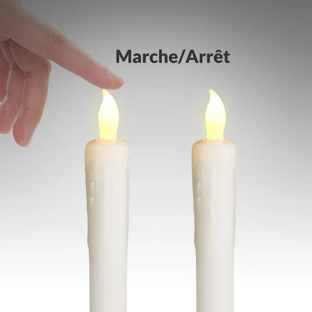 Monzana Lot de 4 Bougies LED en cire véritable avec bougeoir en verre