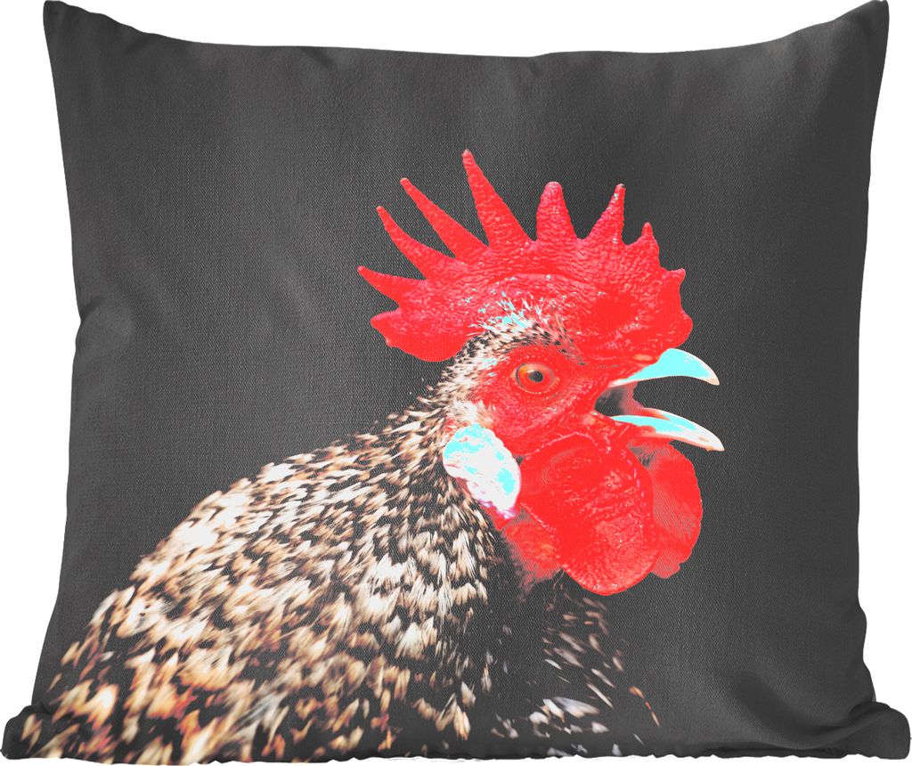 MuchoWow Zierkissen Sofakissen Wohnzimmer Dekokissen 50x50 cm Krähender Hahn - Komfort - Sofakissen