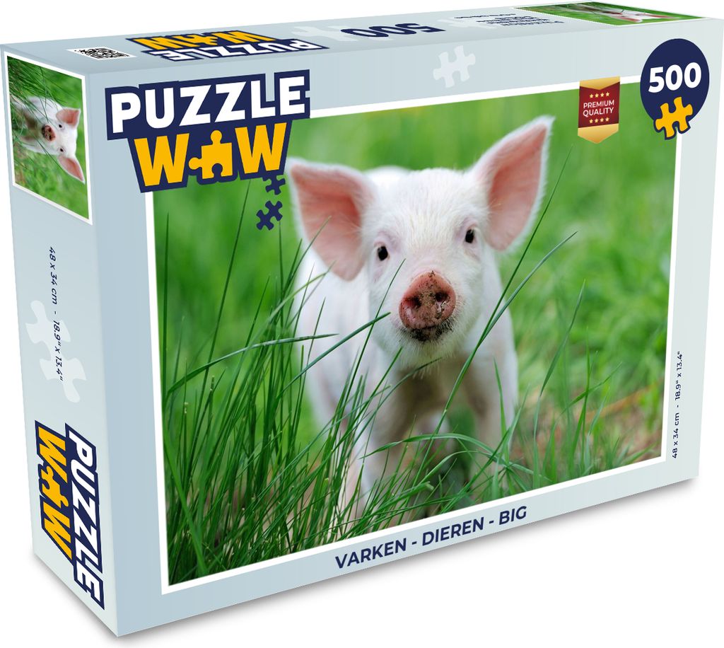 MuchoWow Puzzle 500 Teile Schwein - Tiere - Groß - 500 Teile - Kinder - Selberbauen - Puzzlespiele