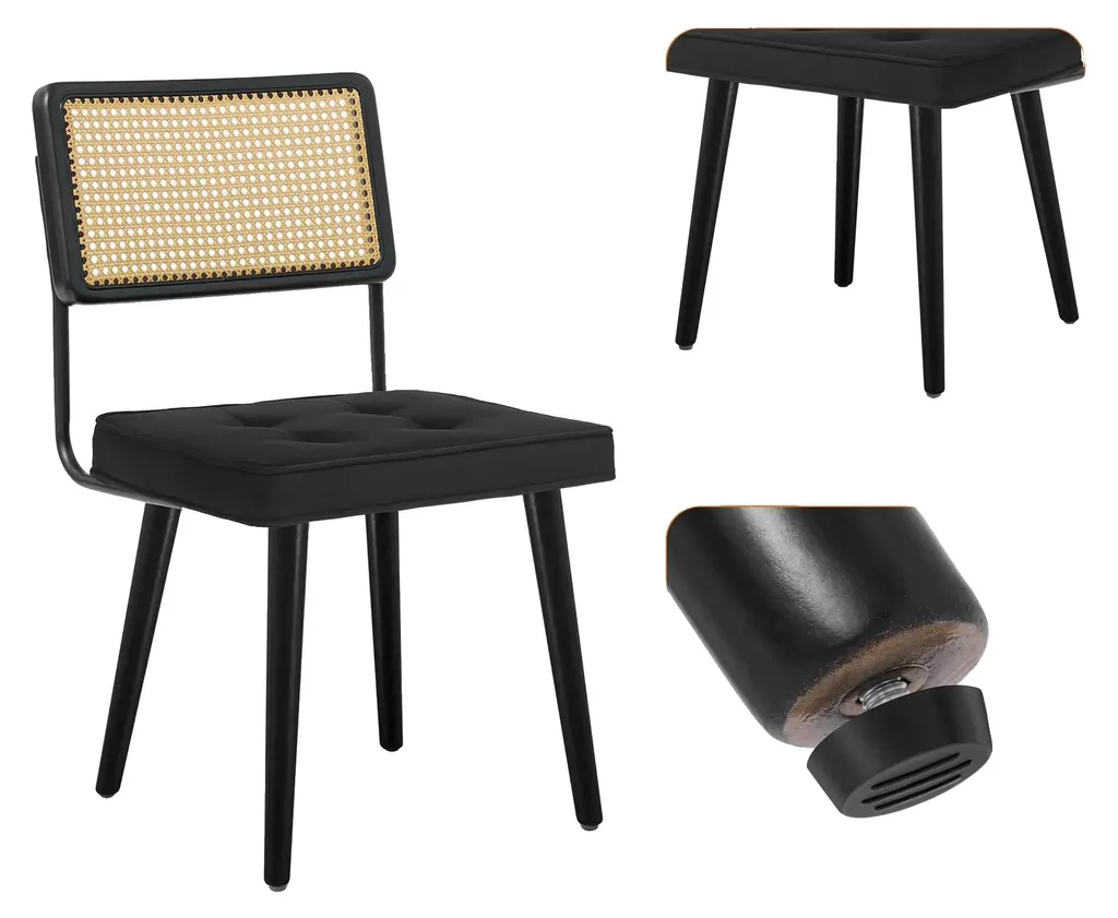 Lot de chaises de salle à manger confortables et modernes - Coloris noir