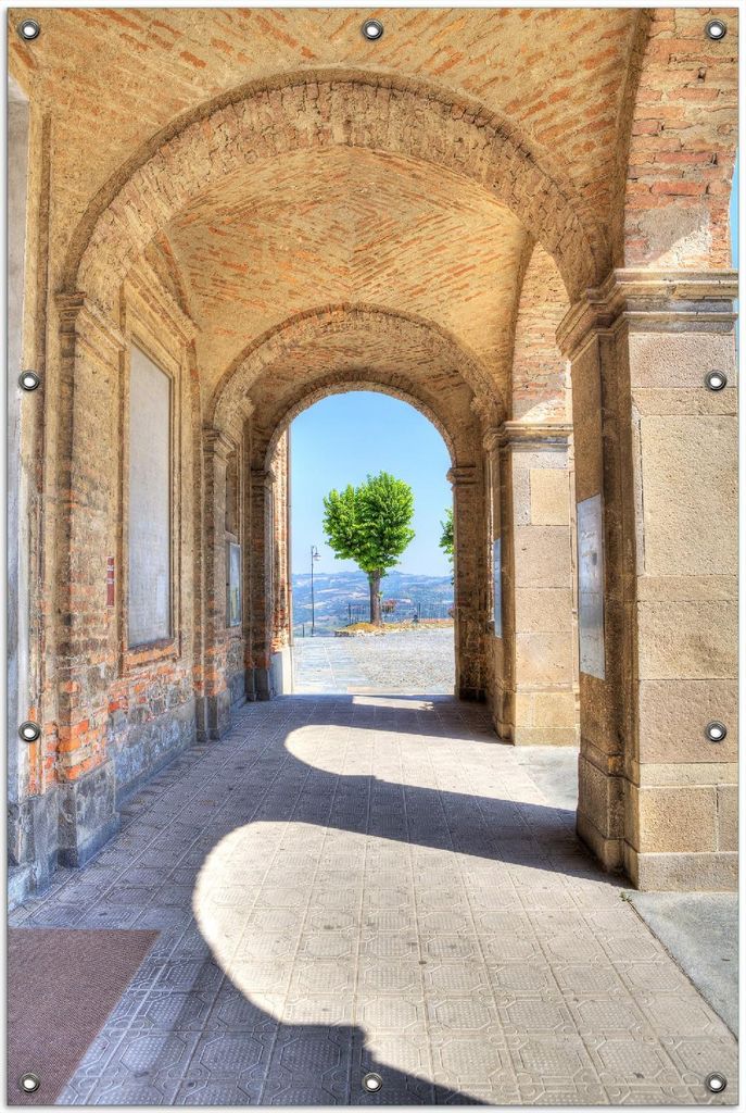Wallario Outdoor-Poster für Garten oder Balkon, Motiv Durchblick ins Weite, in ca. 100 x 150 cm