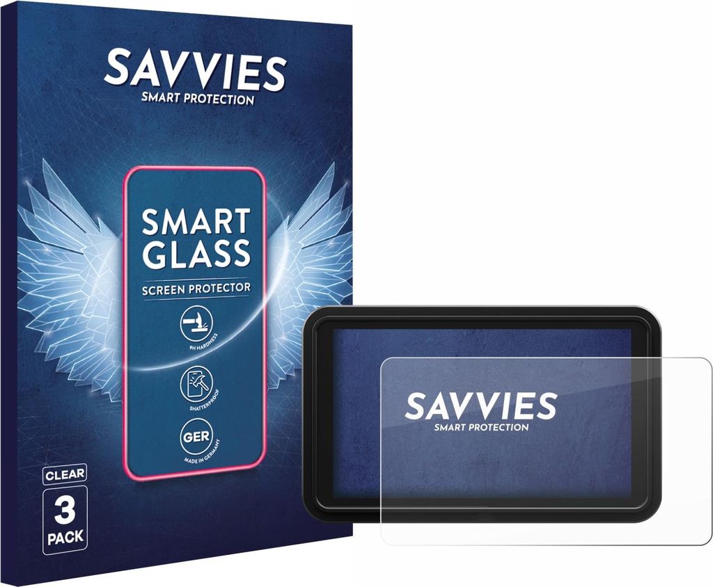 3x Savvies Schutzglas Folie für Atomos Shinobi 2 9H Panzer Schutzfolie Glas Displayschutz klar transparent