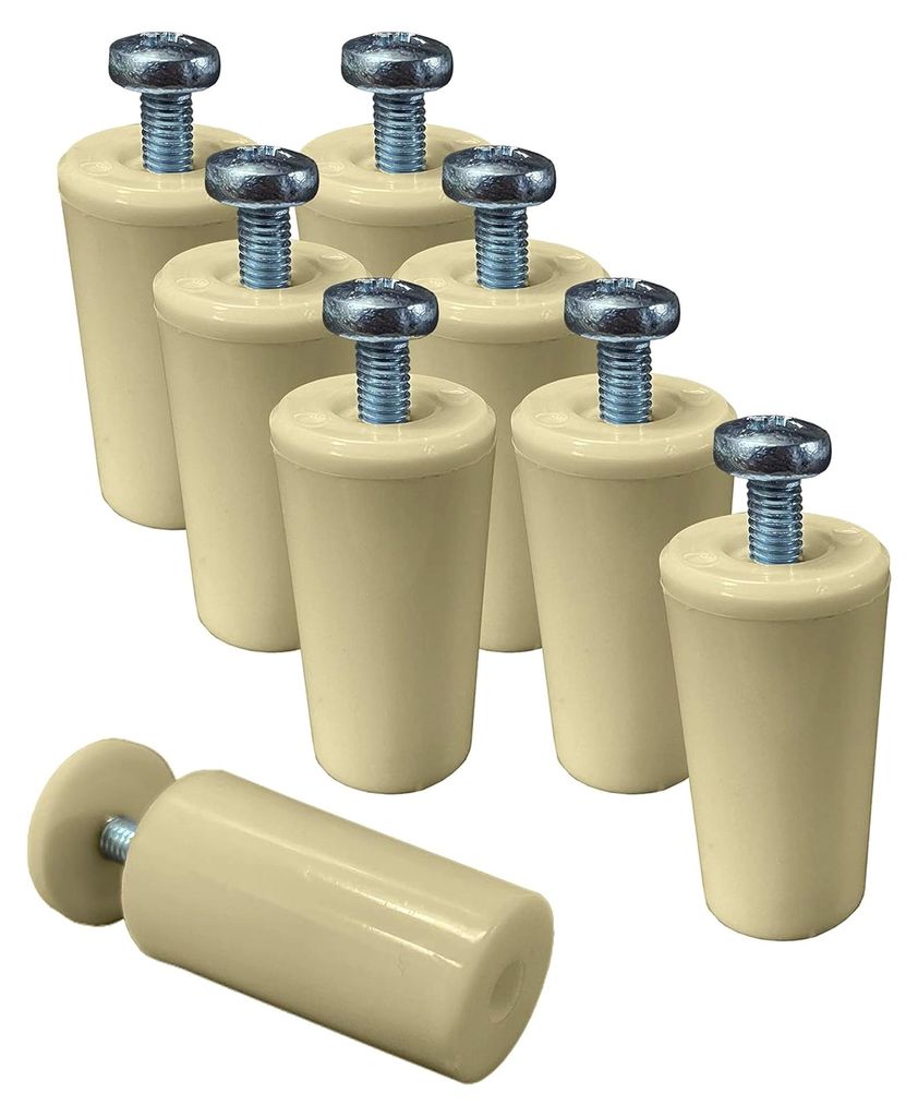 Rolladenstopper, elfenbeinfarben, 40 mm, aus PVC, inklusive Unterlegscheiben und Schrauben
