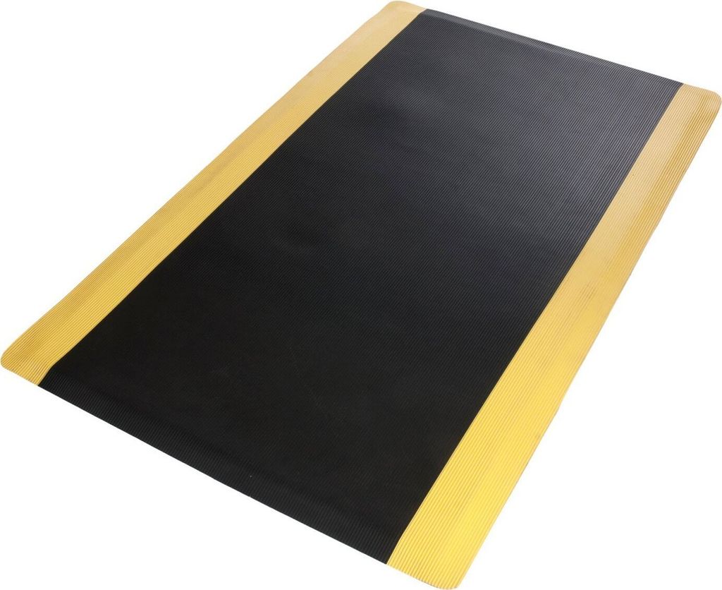 Anti-Ermüdungsmatte Softer-Work-Mat Gerippt Schwarz-Gelb 120x500 cm
