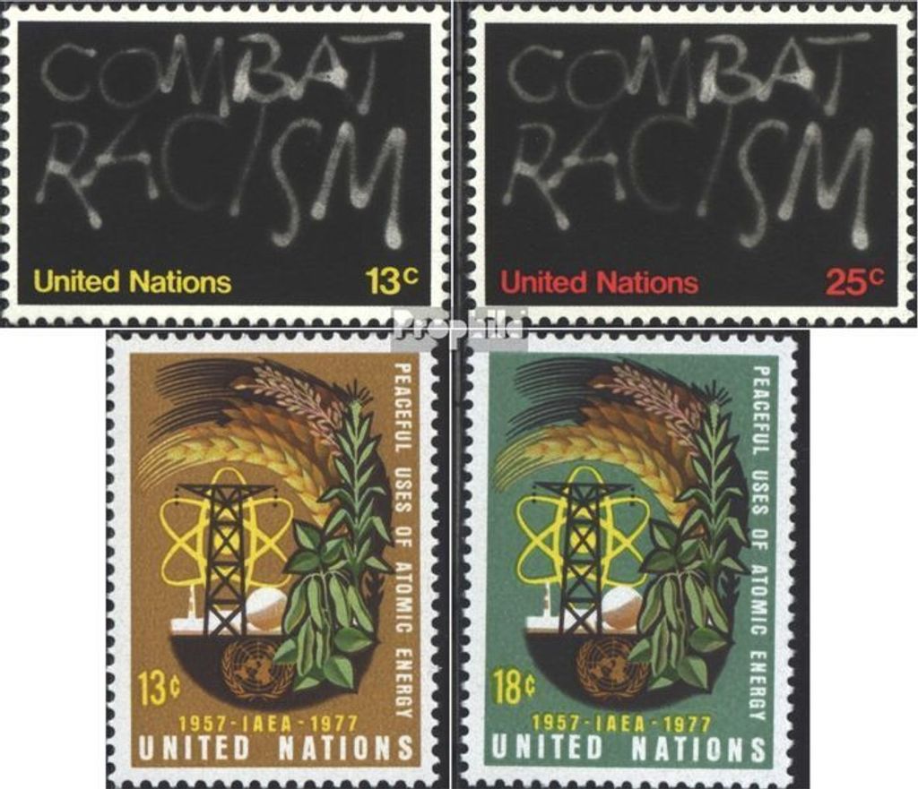 Briefmarken UNO - New York 1977 Mi 311-312,313-314 (kompl.Ausg.) gestempelt Freimarken