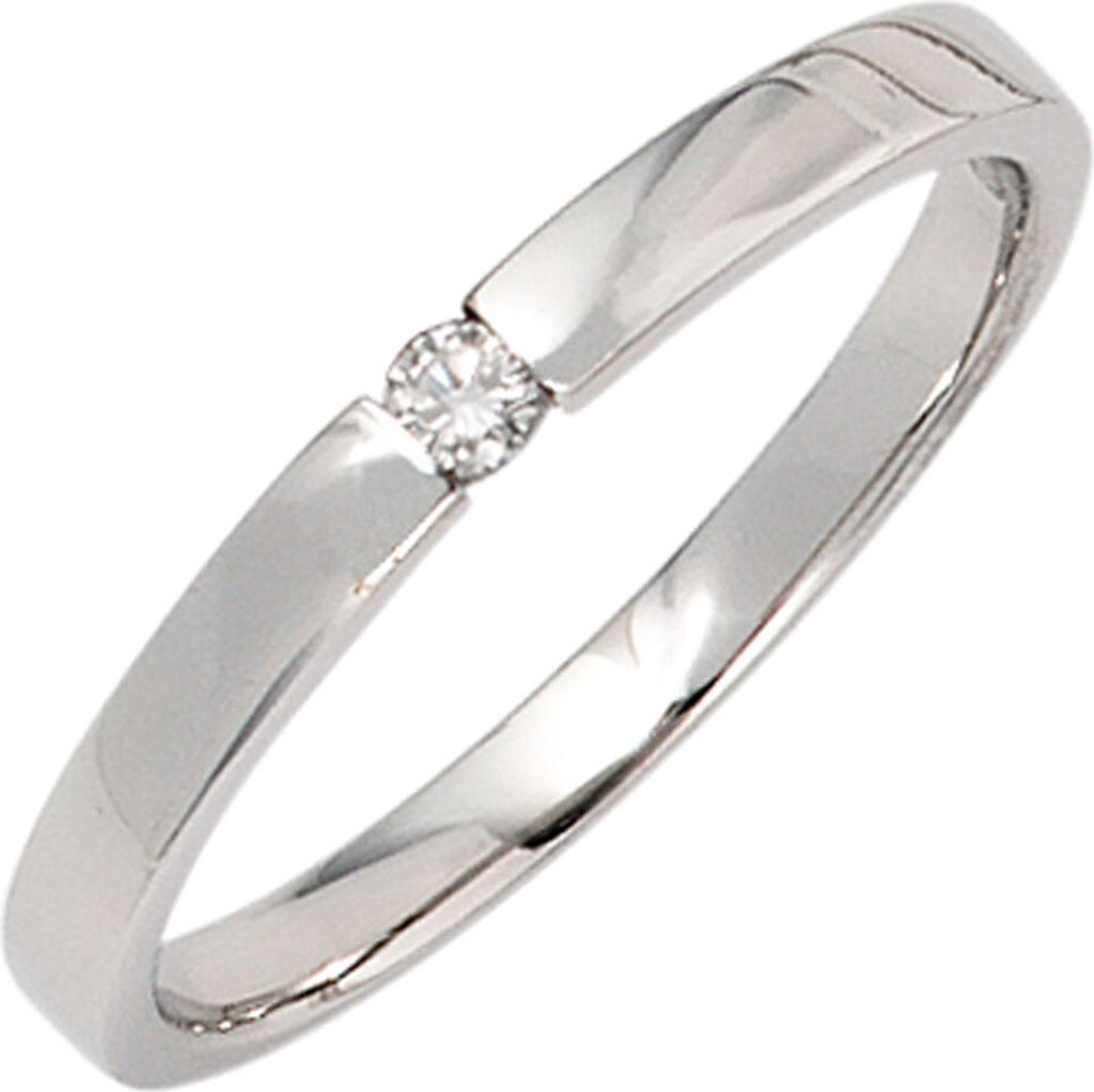 JOBO Damen Ring 585 Gold Weißgold 1 Diamant Brillant Produktbild 