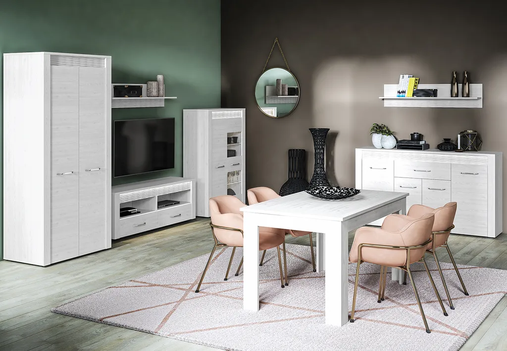Étagère murale en bois blanc DERIKA - Rangement mural design en pin - 8