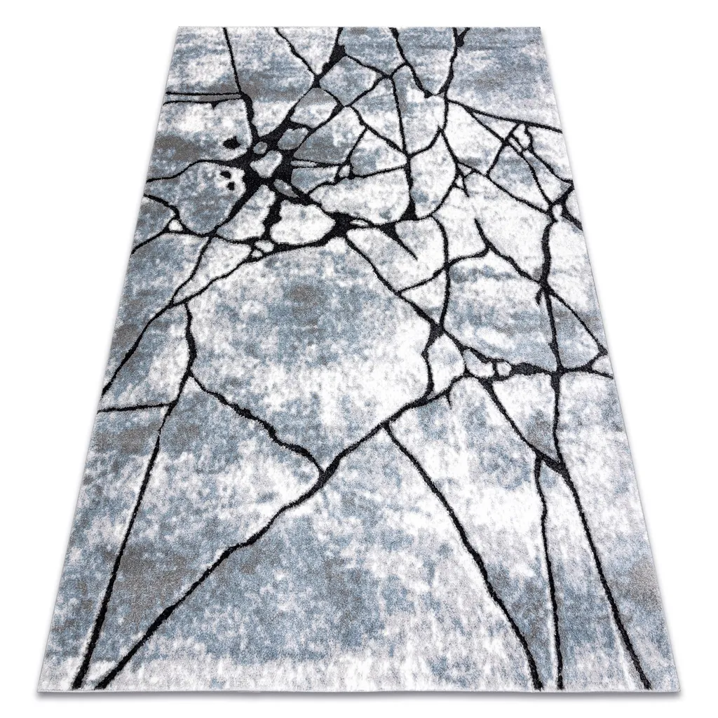 Tapis de Salon Structuré Effet Béton 160x220 cm COZY 8873 Gris Bleu