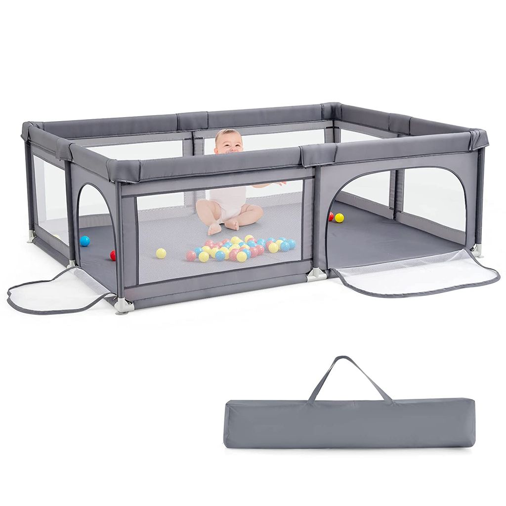 GOPLUS Baby Laufstall mit 50 Spielbällen, Krabbelgitter für Produktbild 
