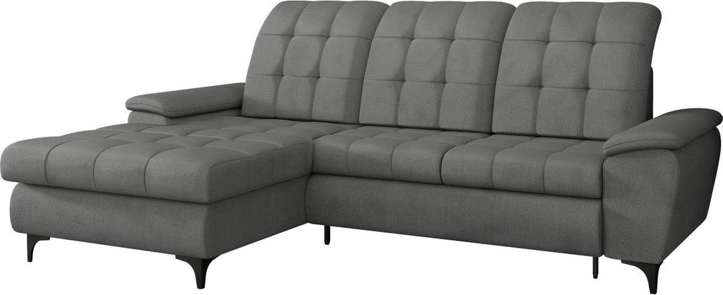 MIRJAN24 Ecksofa Crystal, Eckcouch mit Bettkasten und Schlaffunktion, Wellenfeder, L-Form (Farbe: Manila 16, Seite: Links)