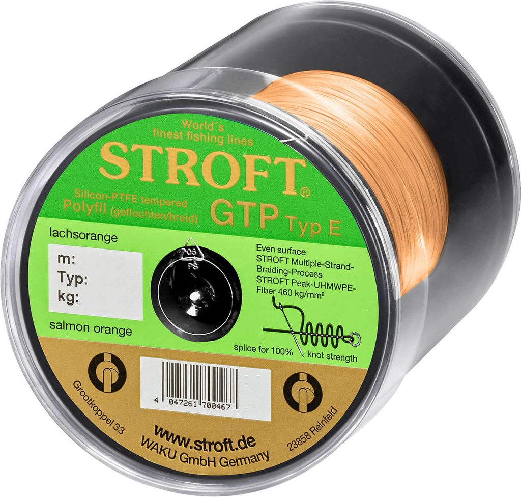 Stroft Schnur GTP Typ E geflochten lachsorange 400m Typ E1 4,75 kg