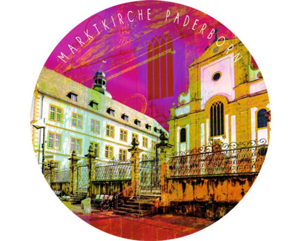 Glasbild Paderborn Marktkirche Ø 50 cm