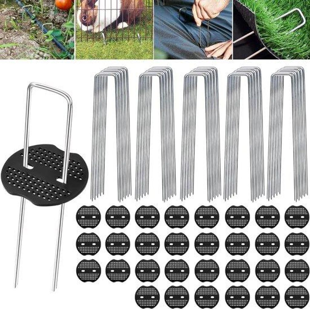 Extra stabile Stahl-Gründübel, 100er Pack, mit 30 Pufferplatten