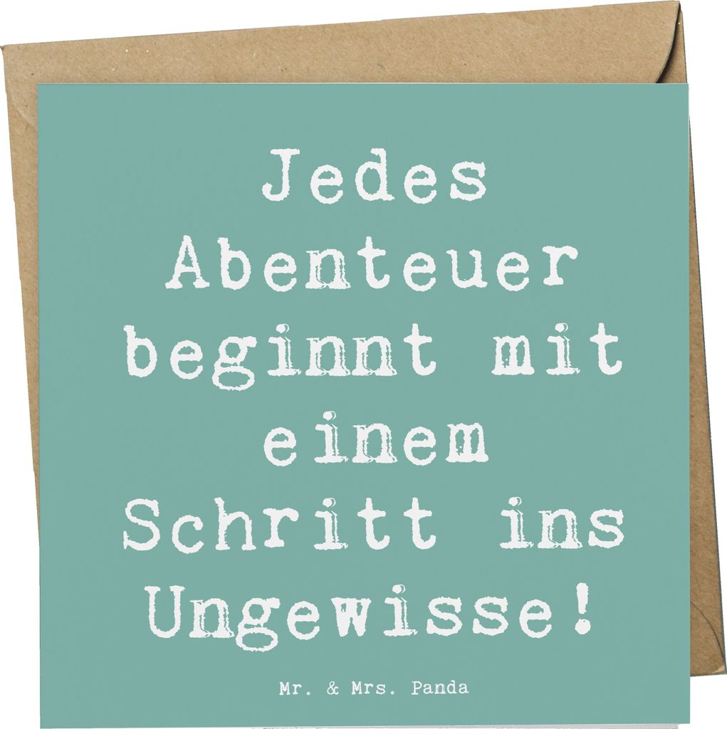 Mr. & Mrs. Panda Grußkarte Spruch Ungewissheit akzeptieren - Meeresbrise - Geschenk, Mutig sein, Trost, Glückwunschkarte, Vertrauem, Geschenkidee...