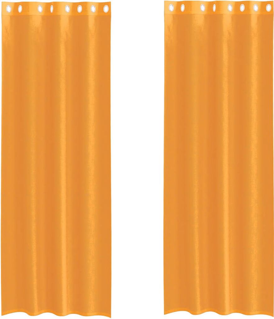 Voile Vorhänge mit Ösen 2 Stk. Orange 140x260 cm