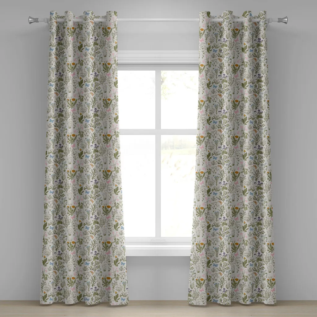 Rideau occultant partiel anti vis-à-vis 280x245 cm fleurs de jardin