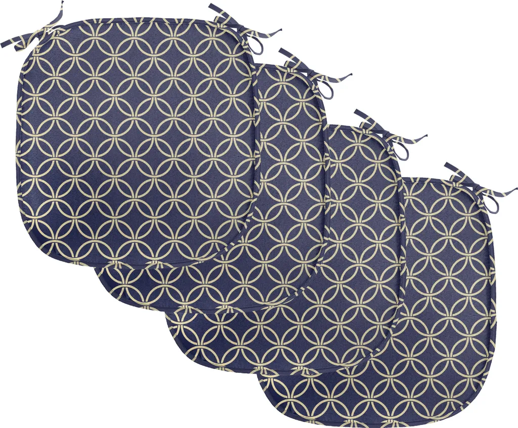 Cuscini Sedie Cucina 40x40 Blu Navy | Set 4 Moderni e Impermeabili