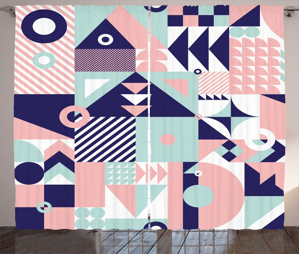 Rideaux universels pour salon motifs pastel groovy 280 x 225 cm