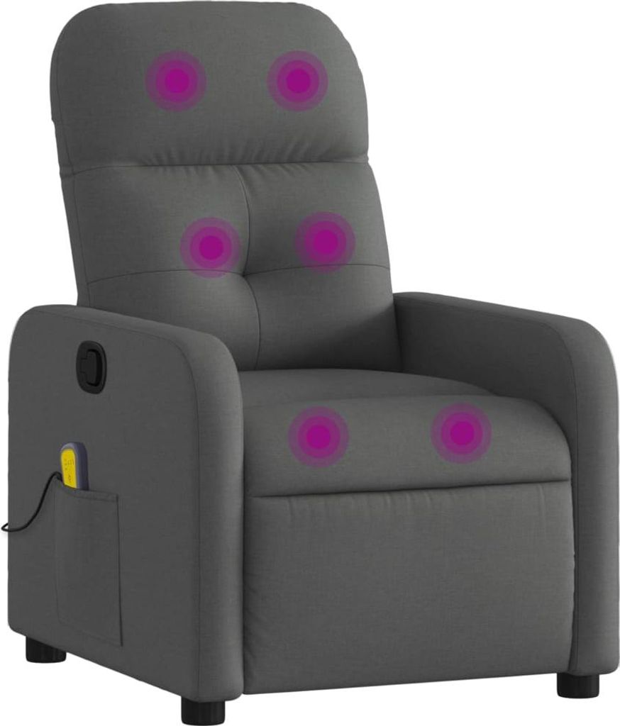 vidaXL Massagesessel Dunkelgrau Stoff
