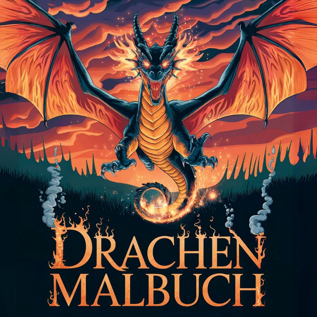 Entflammt! Drachen Malbuch für Erwachsene