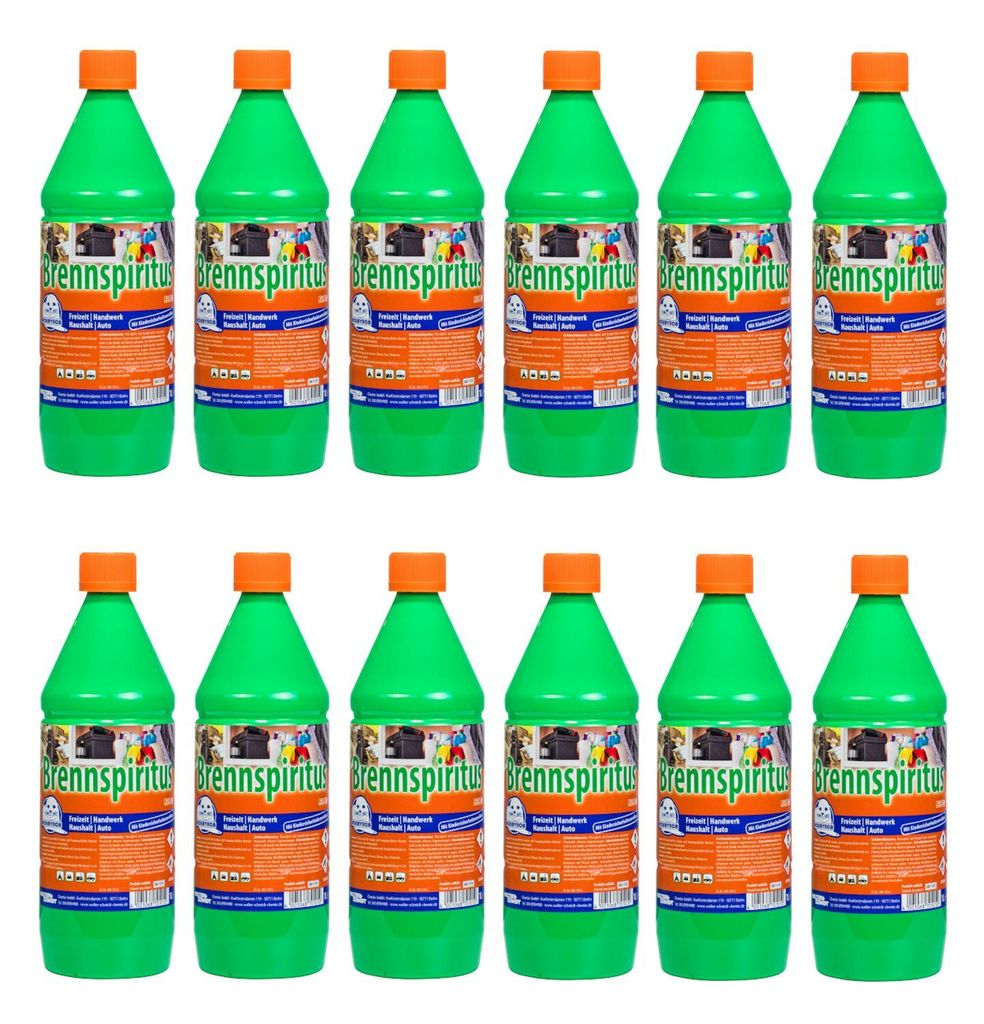 Robbyrob Brennspiritus 12x 1 Liter Schnellanzünder Alkoholreiniger