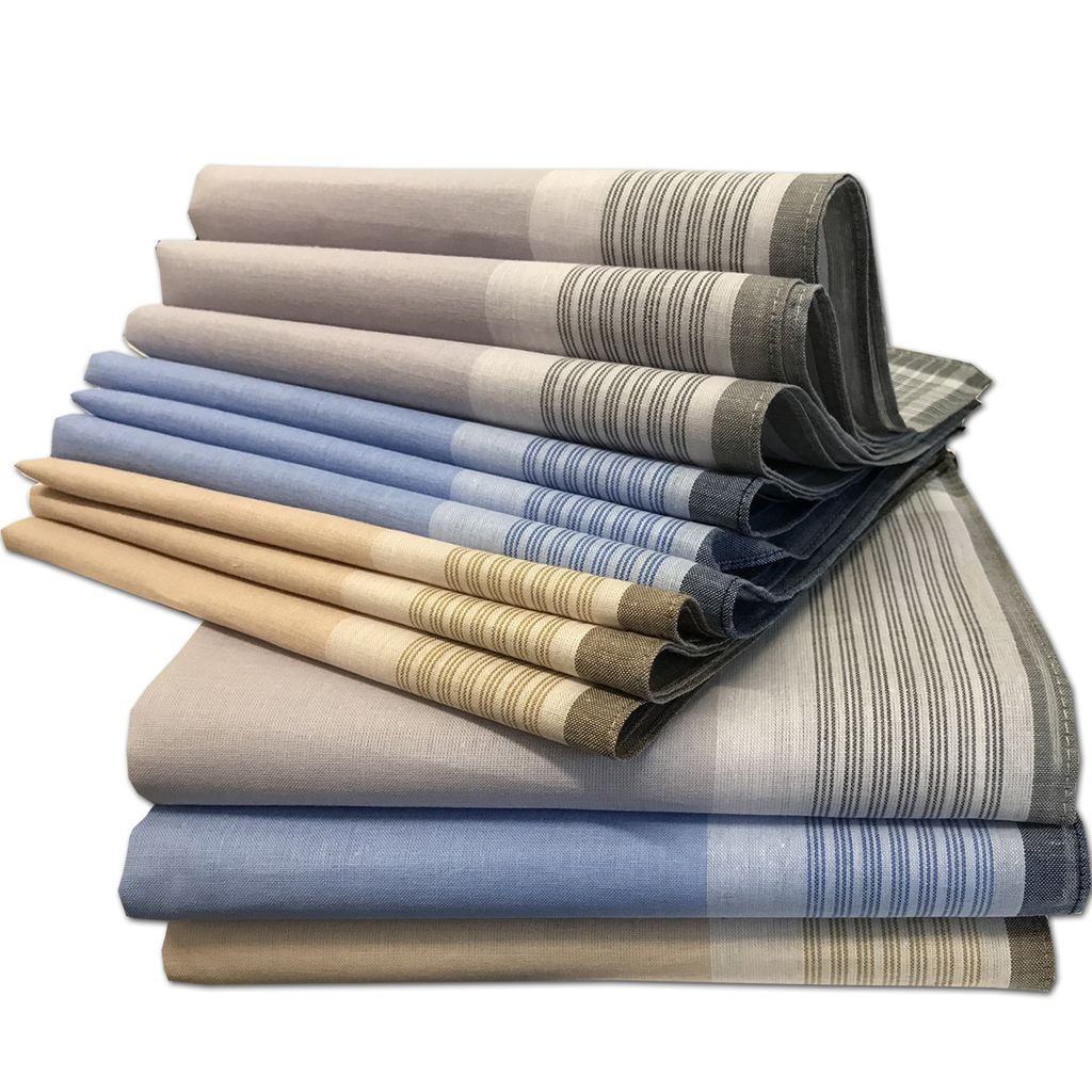 24 Stoff Taschentücher für den Herren  Arabias 40cm x 40cm 100% Baumwolle