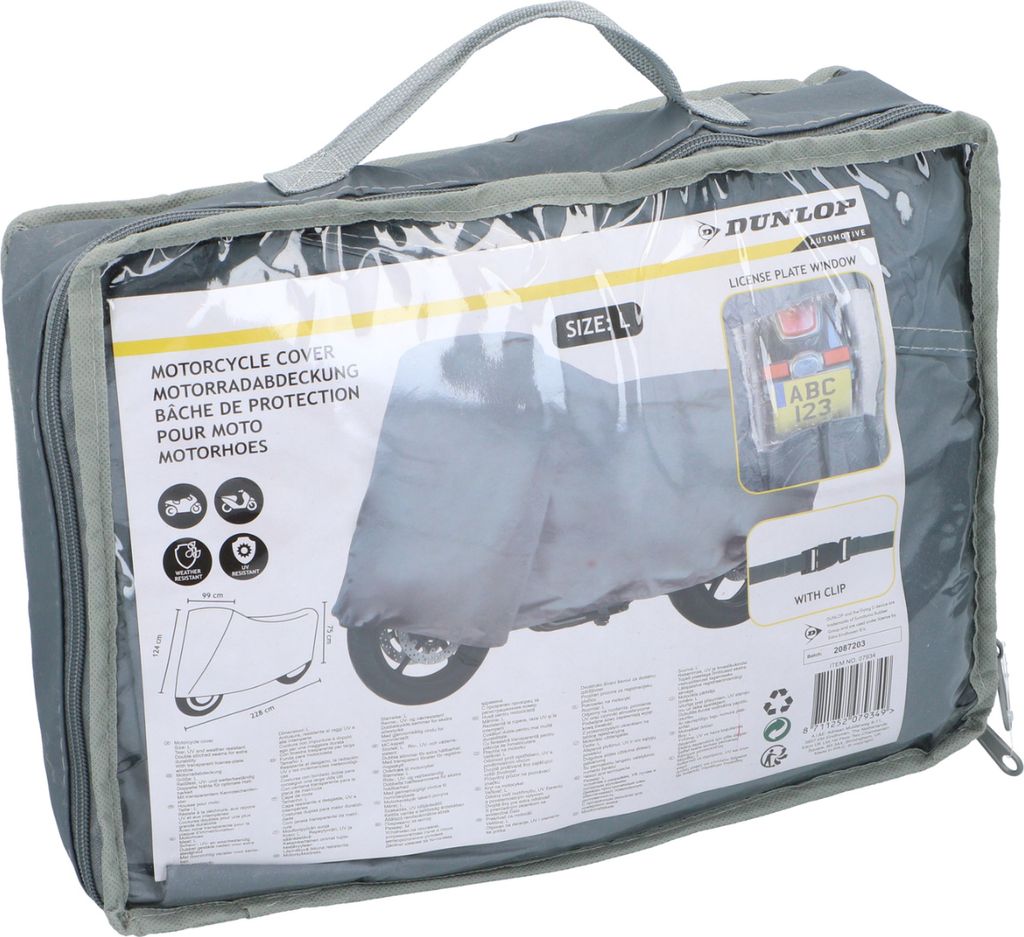 Dunlop Motorradabdeckung Größe L 228 x 99 x 124 cm Produktbild 