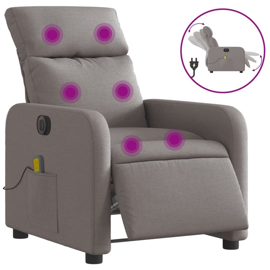 Massagesessel Elektrisch Taupe Stoff Produktbild 