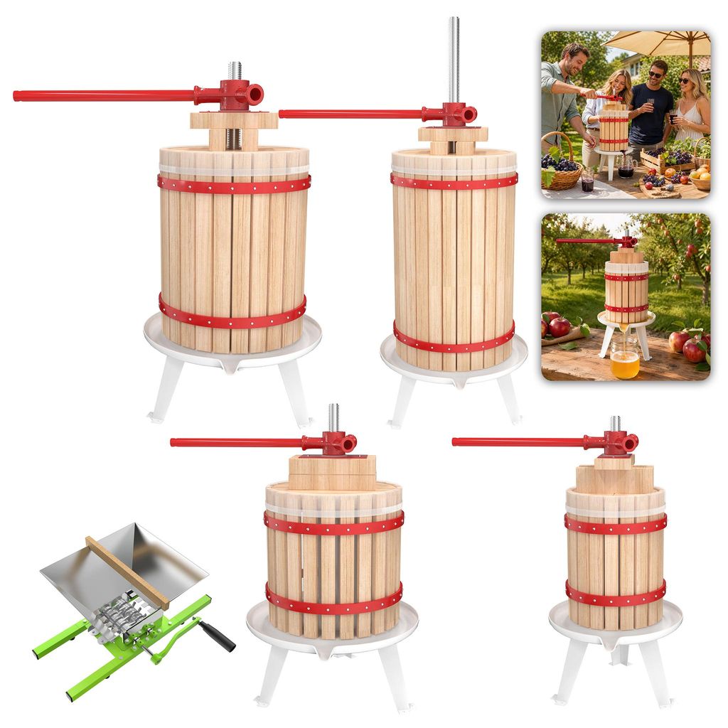 ACXIN Komplettset 6L Obst‑ und Weinpresse + 7L Produktbild 