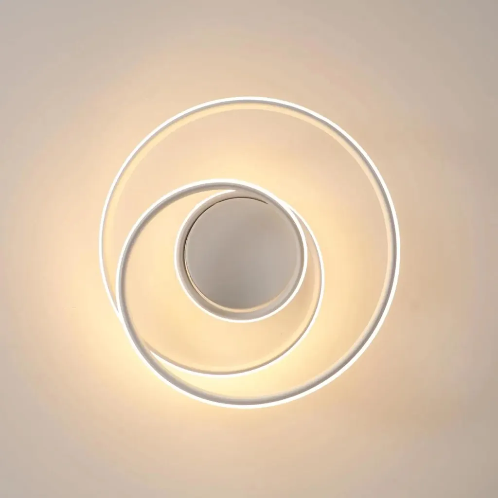 Plafonnier moderne spirale pour salon et chambre avec éclairage LED