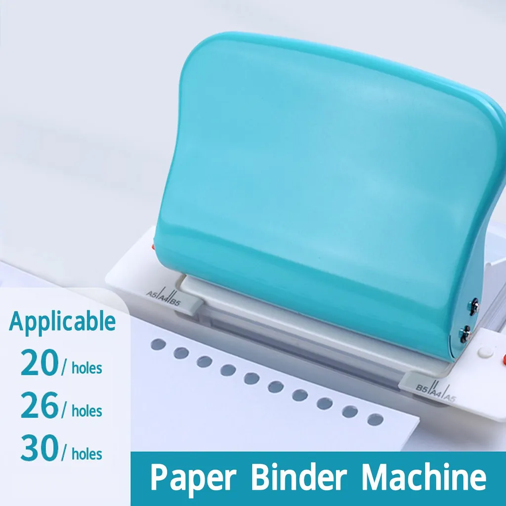 Machine à relier à spirale format A4 A5 A6 A7 perforation ronde bleu - 11