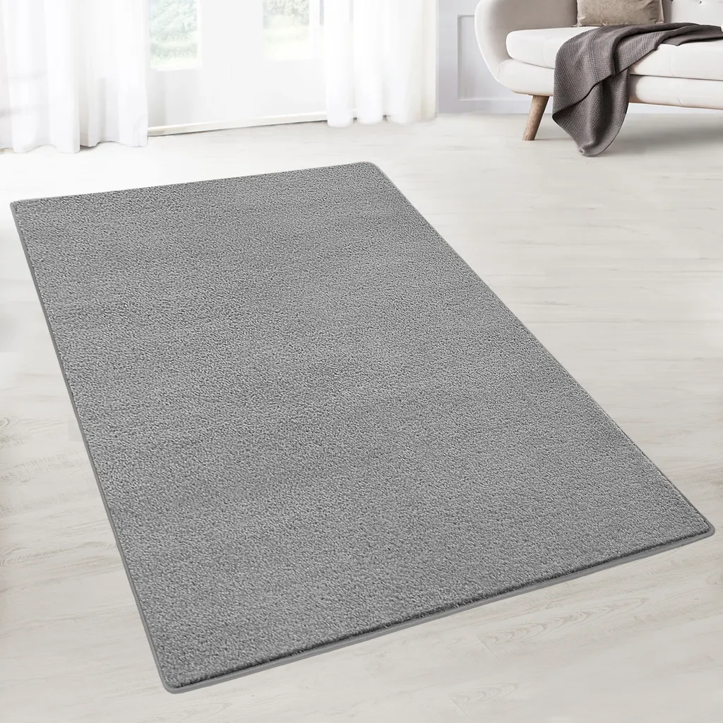 Tapis de passage sur mesure Dynasty gris argenté - 80 x 300 cm chic