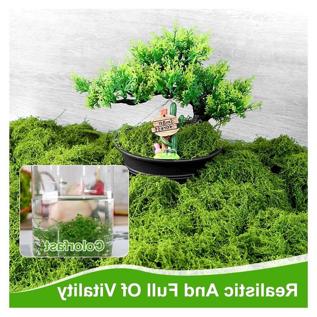 200g Kunstmoos zum Basteln, Künstliches Moos für Dekoration, Fake Moos für Wand, Aquarium und Weihnachten (100g Dunkelgrün + 100g Hellgrün)